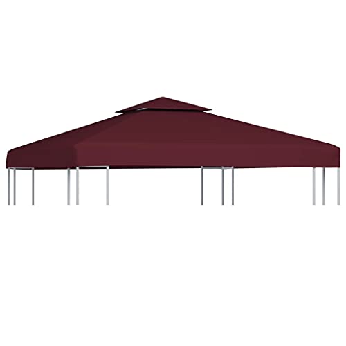2-Stufiges Pavillondach - Ersatzdach - 310g/m² Dach | PVC Beschichtung Pavillondach 100% Wasserdicht Pavillon Abdeckung 3×3 m Weinrot von TEWTX7