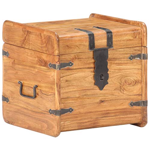 Aufbewahrungstruhe aus Akazie Massivholz Truhentisch Aufbewahrungsbox als Couchtisch Beistelltisch, Truhe von TEWTX7