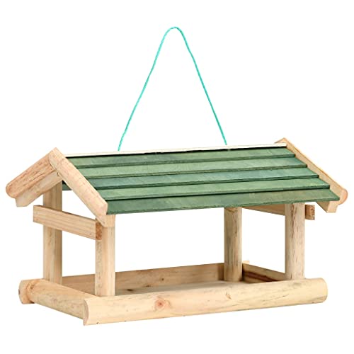 Massives Tannenholz Vogelfutterhaus mit Großem Dachüberstand Witterungsbeständig Futterstation 35 x 29,5 x 21 cm von TEWTX7