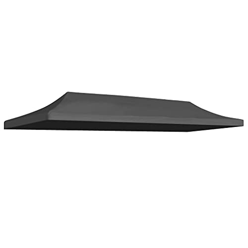 Partyzeltdach Ersatzdach Pavillondach 3 x 6 m Dach für Pavillon Partyzelt Gartenzelt 600D Oxford-Gewebe UV- und Wasserbeständig PVC-Beschichtung Anthrazit von TEWTX7