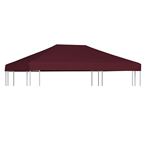 Partyzeltdach Ersatzdach Pavillondach Dach 310 g/m² für Pavillon Partyzelt Gartenzelt UV- und Wasserbeständig PVC-Beschichtung 3x4 m Weinrot von TEWTX7