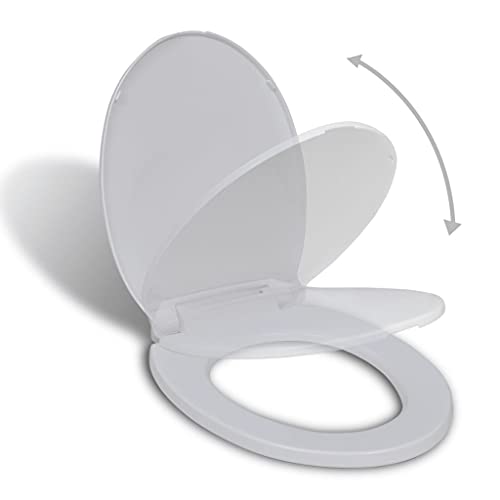 Toilettensitz mit Absenkautomatik - Erwachsene Toilettendeckel - Klobrille Deckel - Toilettendeckel - Oval WC-Sitz 46 x 34 cm Polypropylen von TEWTX7