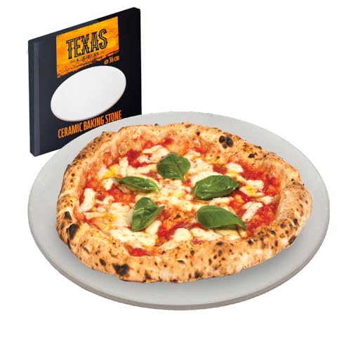 TEXAS CLUB Backstein für Ofen & Grill, Pizzastein, Keramikbackstein - Pizza Baking Stone 36cm Flat Ceramic Baking Stone for Pizza von TEXAS CLUB