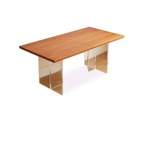 Esstisch-Set für 6 Personen Nordic Simple Log Esstisch Massivholz Großer Schreibtisch Esstisch Konferenztisch Home Wohnzimmer Tisch Kartentisch und Stühle aus Holz (Size : S:160 * 80 * 75cm) von TEXBOOK