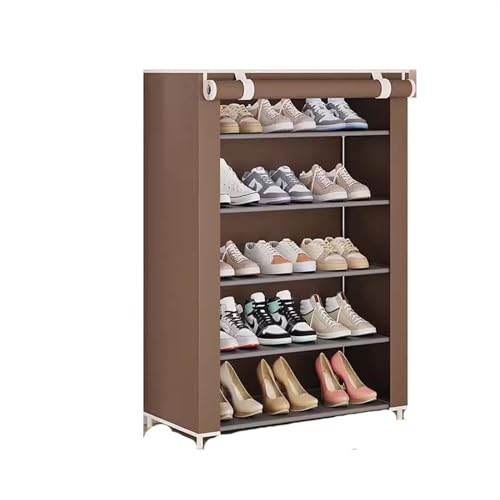 TEXBOOK Schuhschrank für den Eingangsbereich Mehrschichtiges, einfaches Schuhregal mit großer Kapazität for den Schlafsaal, Schuhschrank for Zuhause, Büro, Schuhschrank Schuhschrank (Color : Brown) von TEXBOOK
