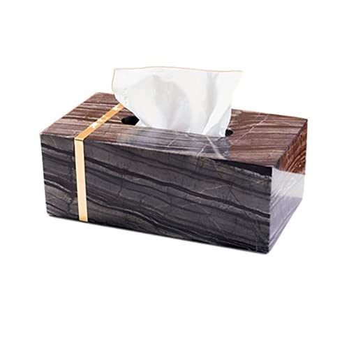 Taschentuchbox-Abdeckung Leichte Luxus-Marmor-Tissue-Box Heimtextilien Couchtisch Serviettenbox Home Wohnzimmer Esstisch Papierbox Taschentuchbox-Halter (Color : B) von TEXBOOK