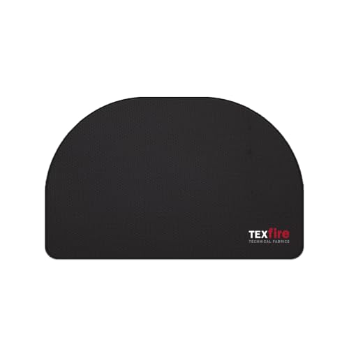 TEXFIRE | Halbkreisförmiger Feuerschutz-Teppich für Kamin und Ofen. Wärmedämmendes Gewebe. Schutz für empfindliche Böden wie Parkett. von TEXFIRE TECHNICAL FABRICS