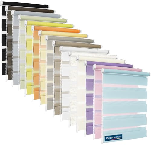 TEXMAXX® Doppelrollo Klemmfix ohne Bohren - 110 x 130cm (Stoffbreite 106 cm) in Grün/Rollos für Fenster ohne Bohren/Fensterrollo innen ohne Bohren/Doppelrollo ohne Bohren inkl. Zubehör von TEXMAXX