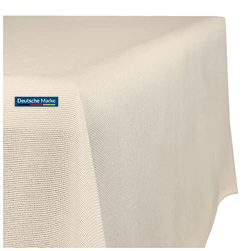 TEXMAXX® Tischdecke Abwaschbar Eckig - 140 x 330 cm in Sand - Maßgefertigte Leinenoptik - Wasserabweisend Mit Lotuseffekt - Gartentischdecke Mit Fleckschutz von TEXMAXX
