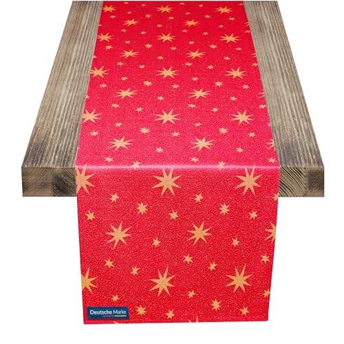 TEXMAXX® Tischläufer Weihnachten - 40 x 100 cm / Weihnachtstischläufer / Tischläufer Winter / Läufer Tisch / Tischdecke Läufer / Weihnachtstischläufer Rot / Gold von TEXMAXX