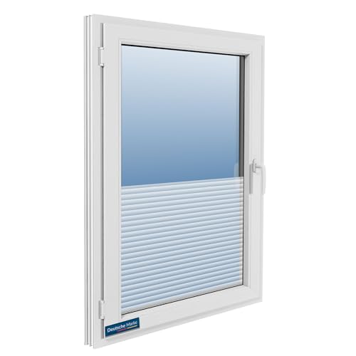 TEXMAXX Blickdichte Fensterfolie selbsthaftend - 45cm x 100cm / Milchglasfolie selbstklebend Fenster/Sichtschutzfolie Fenster/Fenster Folie Blickschutz/Fensterfolie Milchglas – Jalousie Design von TEXMAXX