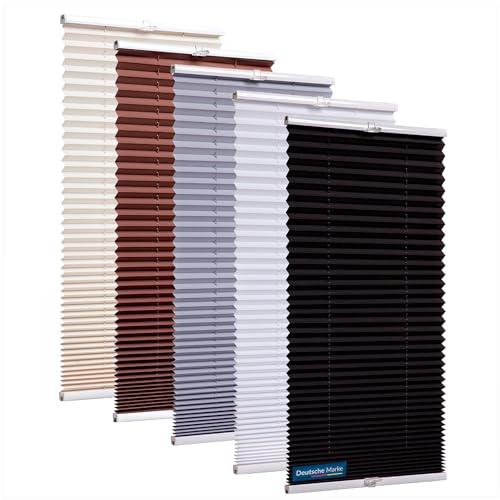 TEXMAXX® Plissee ohne Bohren Blickdicht in Weiß/Plissee Klemfix 95 x 100 cm/Fenster Plissee innen ohne Bohren/Plisseerollo als Sichtschutz Fenster innen inkl. Zubehör von TEXMAXX