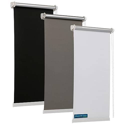 TEXMAXX® Reflect Verdunklungsrollo ohne Bohren - 40x160cm (Stoffbreite 36cm) / Thermo Rollos für Fenster ohne Bohren/Fensterrollo innen ohne Bohren/Thermorollo ohne Bohren inkl. Zubehör - Schwarz von TEXMAXX