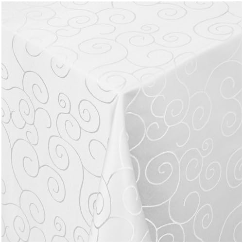 Tischdecke - Ornamente Design in Weiss 140x320 cm eckig- Maßgefertigte Tischdecke - Weihnachtstischdecke auf Maß Tischdecke - Ornamente Design in Weiss 140x320 cm eckig- Maßgefertigte Tischdecke - Weihnachtstischdecke auf Maß von TEXMAXX