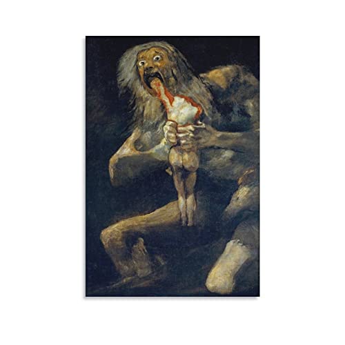 Court Painters Francisco Goya Saturn Devouring His Son Poster, Leinwand, Wandkunst, Poster, dekorativ, modernes Zuhause, Kunstdruck, 50 x 75 cm von TEXPACK