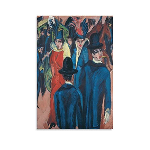 Expressionist Maler Ernst Ludwig Kirchner Berlin Straßenszene Poster Poster Kunst Wandbild Leinwand Poster Moderne Schlafzimmer-Dekoration, 40 x 60 cm von TEXPACK