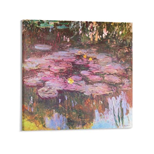 Französischer Maler Claude Monet Lilien Poster Kunstposter Leinwand Malerei Dekor Wanddruck Foto Zuhause moderne dekorative Poster 50 x 50 cm von TEXPACK