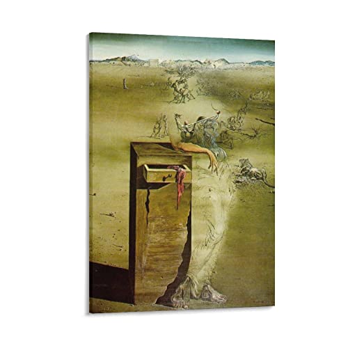 Spanischer Surrealist Künstler Salvador Dalí Spanien Poster Wandkunst Poster Scroll Leinwand Gemälde Bild Wohnzimmer Dekor Zuhause 40 x 60 cm von TEXPACK