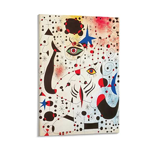 TEXPACK Poster mit surrealistischen Künstlern, Joan Miro, Passwörter und Horoskope, Gemälde auf Leinwand, Wandkunst, Poster, Rollbild, Wanddekoration, Heimposter, 40 x 60 cm von TEXPACK