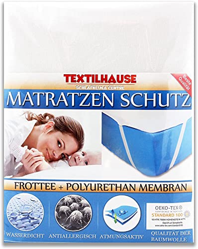 TEXTILHAUSE - Wasserdicht Matratzenschoner 70 x 140 cm | Inkontinenzauflage Unterlage 70x140 | Matratzenbezug 70x140cm Matratzenauflage 70 x 140cm, White von TEXTILHAUSE