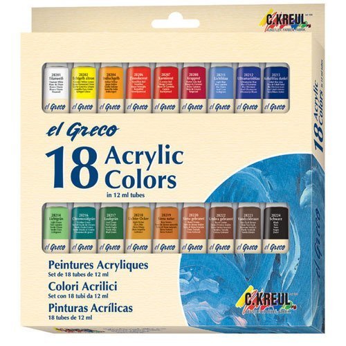 18 Acrylfarben / Farben (in 12 ml Tuben) von TEXTIMO