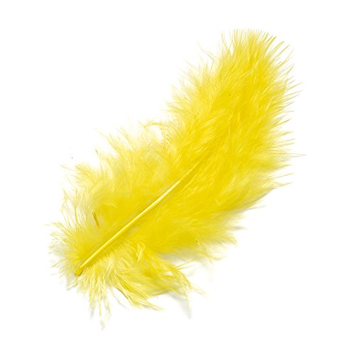 Echte Marabufedern/Federn GELB (15 Stück / 10 cm) von TEXTIMO