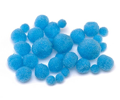 Pompons / Deko - Puschel "BLAU" (8 - 20 mm / 100 Stück) von TEXTIMO