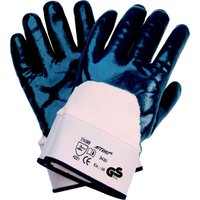 Nitras - top Nitril Handschuh werra blau 03430 bw Jersey m. stulpe teilbesch. Gr. 9 von NITRAS