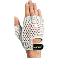 teXXor® Nappaleder-Handschuhe FAHRRADFAHRER, Leder Natur / Textil Weiß von TEXXOR