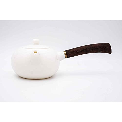 Klassische Kyusu Teekanne aus Porzellan mit Ebenholz-Griff | Kyusu Teekanne aus Keramik ideal für japanischen Tee von TEZEN