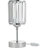 Tezeta - Tischlampe Alis aus Chrom und Lampenschirm mit Kristalleffekt MNG7079 von TEZETA