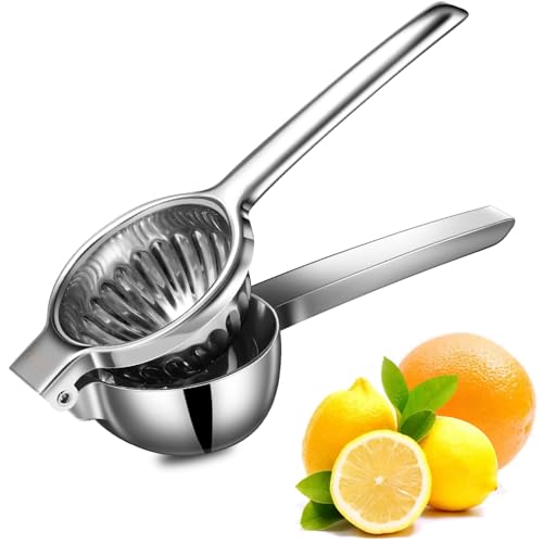 TEZZ Extra große Zitronenpresse, robuste Orangenpresse mit 8,9 cm extra großer Filterschüssel, Edelstahl-Handpresse, Zitruspresse, Limettenpresse, Barwerkzeug, manuelle Zitruspresse TEZZ Extra große Zitronenpresse, robuste Orangenpresse mit 8,9 cm extra großer Filterschüssel, Edelstahl-Handpresse, Zitruspresse, Limettenpresse, Barwerkzeug, manuelle Zitruspresse von TEZZ
