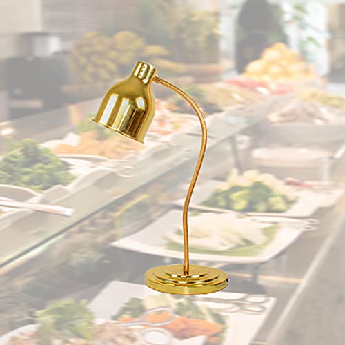 Lebensmittel-Heizlampe für den Schreibtisch, Restaurant-Küche, Buffet-Wärmertisch, geeignet für den Lebensmittelservice, 250-W-Glühbirne (Gold-Einzelkopf) von TEmkin