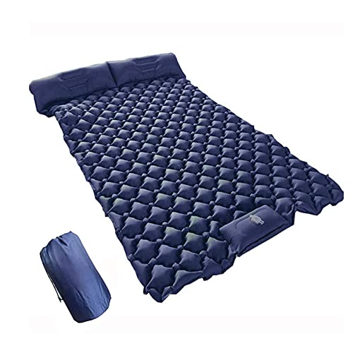 TEmkin Aufblasbare Schlafmatratze, Doppel-Campingmatte mit Kissen, wasserdichte und feuchtigkeitsbeständige Rollmatten, Isomatte mit integrierter Luftpumpe, Ultraleicht und kleines Packma von TEmkin