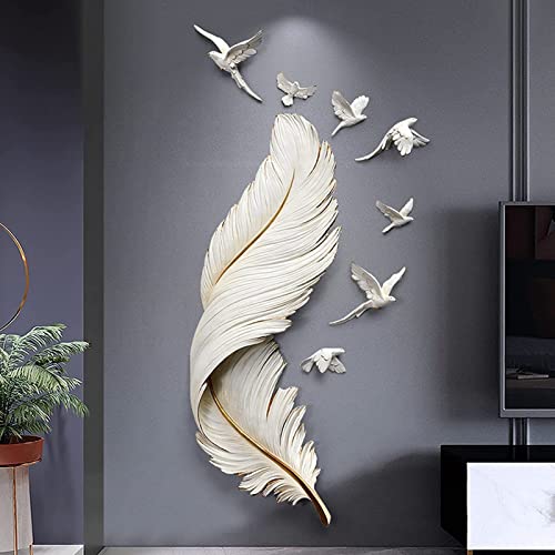 TEmkin Wanddeko Feder DIY Feder Wandbilder Schlafzimmer Großes Wandornament Als Vogel Wanddeko für Kinderzimmer Schlafzimmer Wohnzimmer Deko Modern für Ästhetische Raumdekoration, 89 X 35 cm TEmkin Wanddeko Feder DIY Feder Wandbilder Schlafzimmer Großes Wandornament Als Vogel Wanddeko für Kinderzimmer Schlafzimmer Wohnzimmer Deko Modern für Ästhetische Raumdekoration, 89 X 35 cm von TEmkin