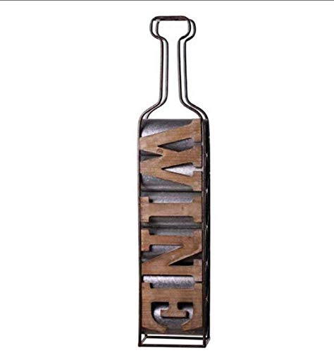 TEmkin Weinregal, Wandmontiertes Weinregal aus Metall und Holz, Flaschenregal im Industrie-Stil,Braun von TEmkin