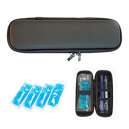 Tragbarer Insulin-Kühlkoffer für Die Reise, Kleine Isolierte Tasche, Medikamentenkühlung, Diabetiker-Kühler für Insulin-Pen, Medizinische Fläschchen, Organisationstasche (Farbe: B+2 Nylon-Kühlmittel) von TEmkin