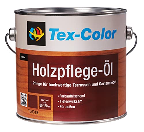 TEX-COLOR HOLZPFLEGE-OEL - 2.5 LTR für Gartenmöbel und Terrassen 2,5L (Douglasie) von TEx Color
