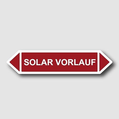 Rohrleitungskennzeichnung - Fließrichtung Rohrleitungskennzeichen mit beiden Ecken nach TRGS 201 und DIN 2403 (Solar Vorlauf, 8) von TF Skins