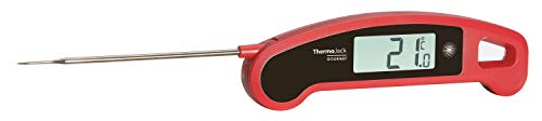 TFA Dostmann BBQ Thermometer Thermo Jack Gourmet, 30.1060.05, digitales Klappthermometer, Edelstahl-Einstichfühler, Profi-Küchenthermometer, hoher Messbereich, für BBQ/Grillen/Braten geeignet, rot von TFA Dostmann