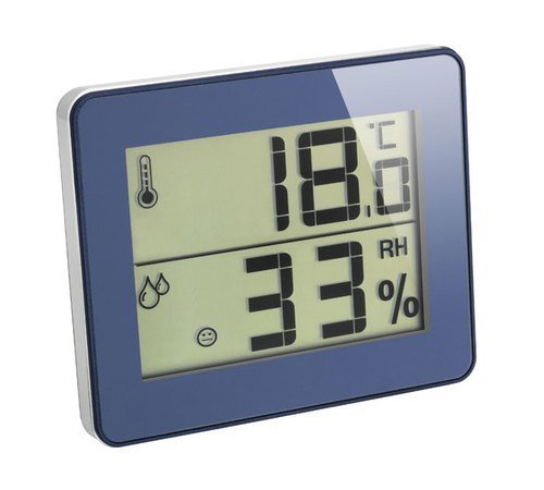 Digitales Thermometer-Hygrometer Ultra-Flat Raumklimakontrolle (Blau) von TFA Dostmann