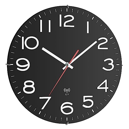 TFA Dostmann Analoge Wanduhr Schwarz mit Weißen Ziffern, 60.3509, Funkwanduhr Ø31 cm, Modernes Design für Wohnzimmer, Küche, Büro, mit Sekundenzeiger TFA Dostmann Analoge Wanduhr Schwarz mit Weißen Ziffern, 60.3509, Funkwanduhr Ø31 cm, Modernes Design für Wohnzimmer, Küche, Büro, mit Sekundenzeiger von TFA Dostmann