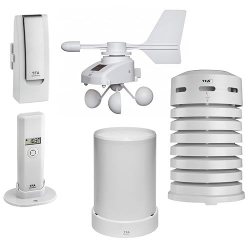 TFA Dostmann TFA 31.4005.02.99 Spezial Starter-Set 5.0 Weatherhub Regenmesser, Windmesser, Thermo-Hygrosender mit Solarbelüfteter Schutzhülle SmartHome von TFA Dostmann