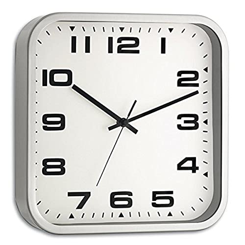 TFA Dostmann Analoge Wanduhr mit Metallrahmen, 60.3013, quadratisches Ziffernblatt, inkl Batterien, mit Glasabdeckung, 30cm Durchmesser, Silber TFA Dostmann Analoge Wanduhr mit Metallrahmen, 60.3013, quadratisches Ziffernblatt, inkl Batterien, mit Glasabdeckung, 30cm Durchmesser, Silber von TFA Dostmann