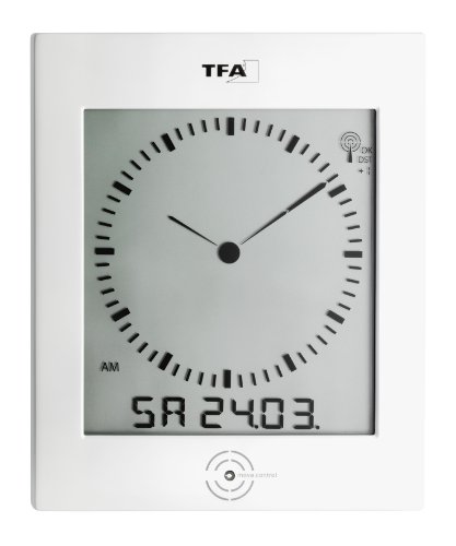 TFA Dostmann 604506 Dialog Funk-Wanduhr, mit Raumklima, mit Datum und Wochentag, weiß/Silber, 60.4506, Kunststoff, L 220 x B 34 x H 265 mm TFA Dostmann 604506 Dialog Funk-Wanduhr, mit Raumklima, mit Datum und Wochentag, weiß/Silber, 60.4506, Kunststoff, L 220 x B 34 x H 265 mm von TFA Dostmann