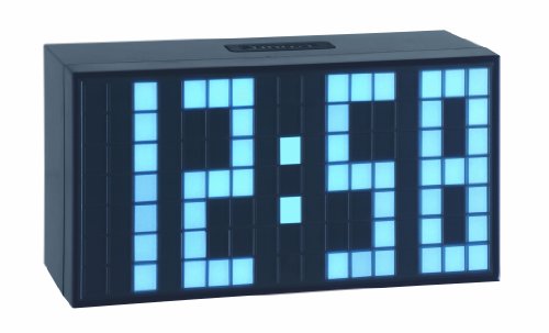 TFA Dostmann Time Block digitaler Wecker, 98.1082.02, mit LED-Leuchtziffern, drei Helligkeitstufen, 6 x 16 x 8,4 cm, schwarz, Kunststoff von TFA Dostmann