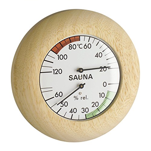 TFA Dostmann Sauna Thermo-Hygrometer, 40.1028, hitzebeständig, in Deutschland gefertigt, (L) 136 x (B) 42 x (H) 136 mm von TFA Dostmann