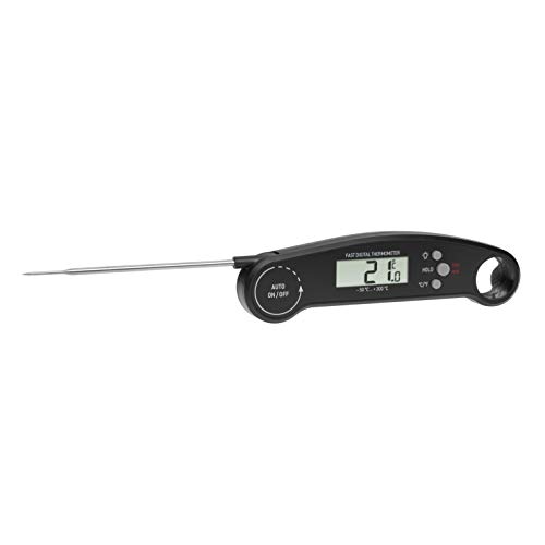 TFA Dostmann Digitales Küchenthermometer, 30.1061.01, Klappthermometer, mit Flaschenöffner, Hintergrundbeleuchtung, BBQ Fleischthermometer, L 160 (275 x B 44 x H 21 mm von TFA Dostmann