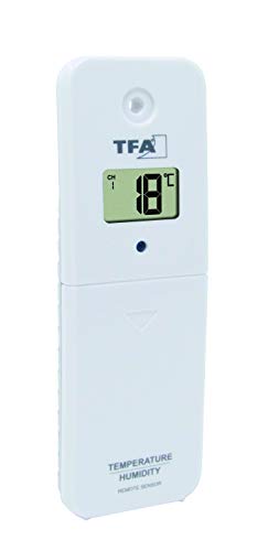 TFA Dostmann Thermo-Hygro-Sender, 30.3239.02, für Poolthermometer Marbella und TFA WLAN Wetterstationen, mit Display Weiß (L) 51 x (B) 20 x (H) 146 mm von TFA Dostmann