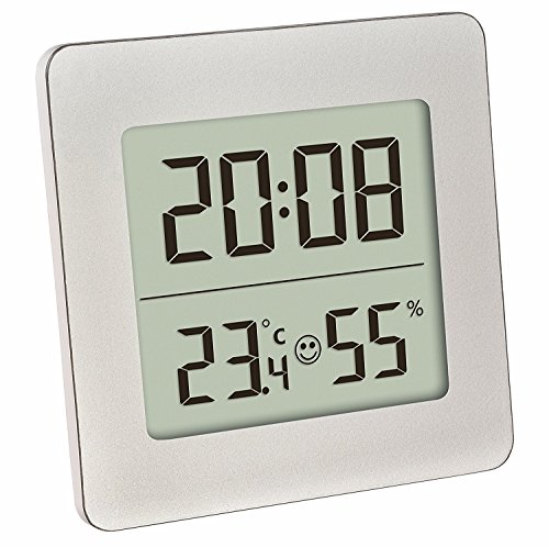 TFA Dostmann 30.5038 Digitales Thermometer Hygrometer Raumklima-Kontrolle (Silber mit Batterie) von TFA Dostmann